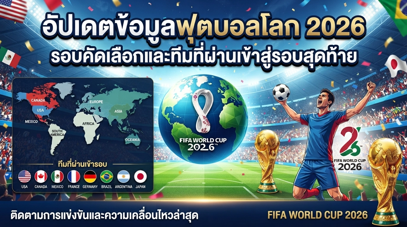 อัปเดตข้อมูลฟุตบอลโลก 2026: รอบคัดเลือกและทีมที่ผ่านเข้าสู่รอบสุดท้าย